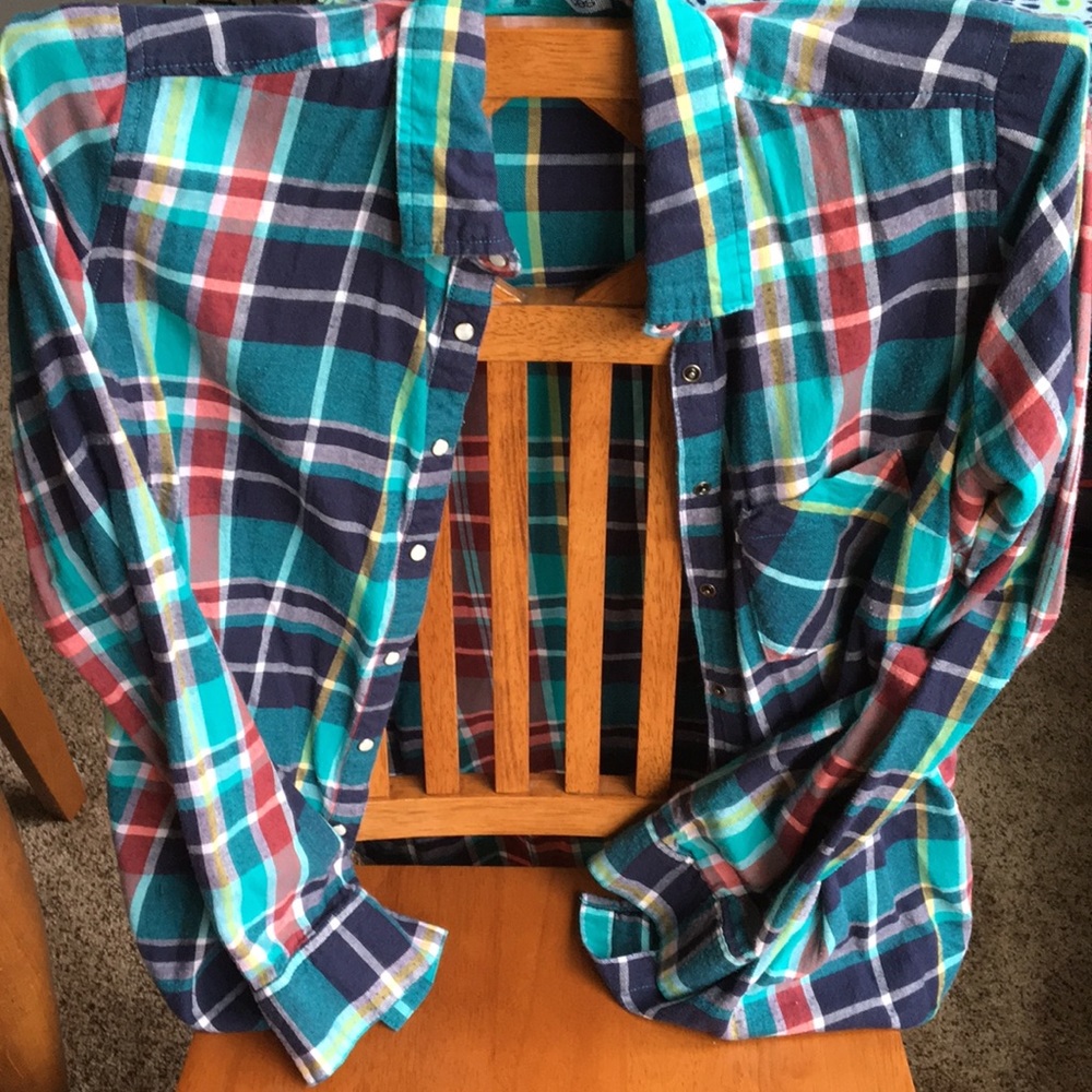 Pearl snap Flannel tunic